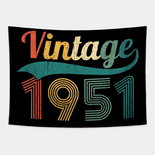 Retro 72 Years Vintage 1951 72nd Birthday Gift Man Woman Tapestry by Henry jonh