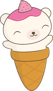 Polar Bear Ice Cream Cone T-Shirt Magnet