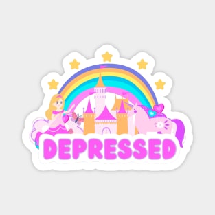 Depressed Unicorn Rainbow Magnet