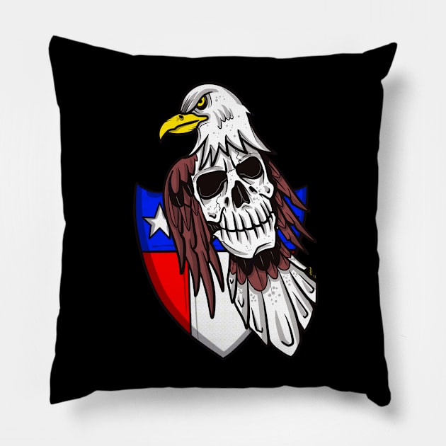 American eagle skull Pillow by Chillateez 