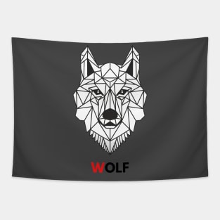 Geometric Poly Wolf Tapestry