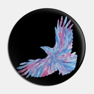 pink cyan crow Pin