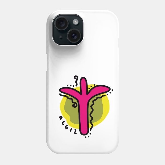 ALGIZ Rune Colorful Doodles Phone Case by El Onix