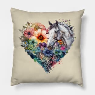 Floral Heart with Horsehead Pillow