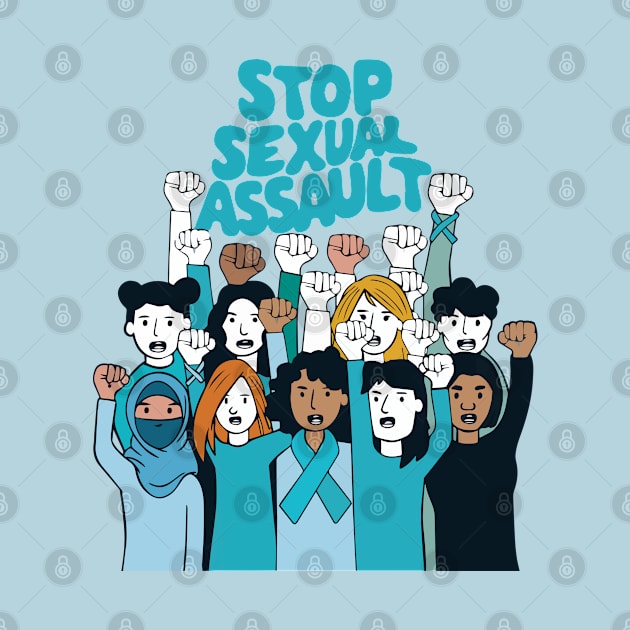 Sexual Assault Awareness Tshirt, Teal Ribbon Support Squad Sexual Assault awareness, Stop Sexual assault by BobaTeeStore