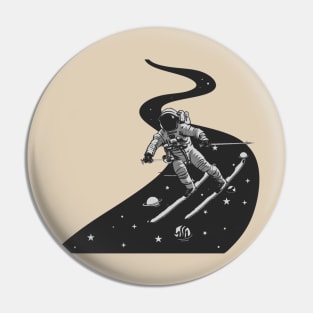 Astronaut Skiing On Funky Milky Way Pin