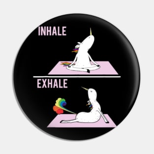 Funny Unicorn Yoga Pose Inhale Exhale Farting Unic Pin