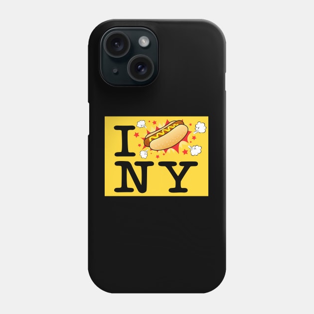 I Love HOT DOG New York Phone Case by AkanesChibiArt