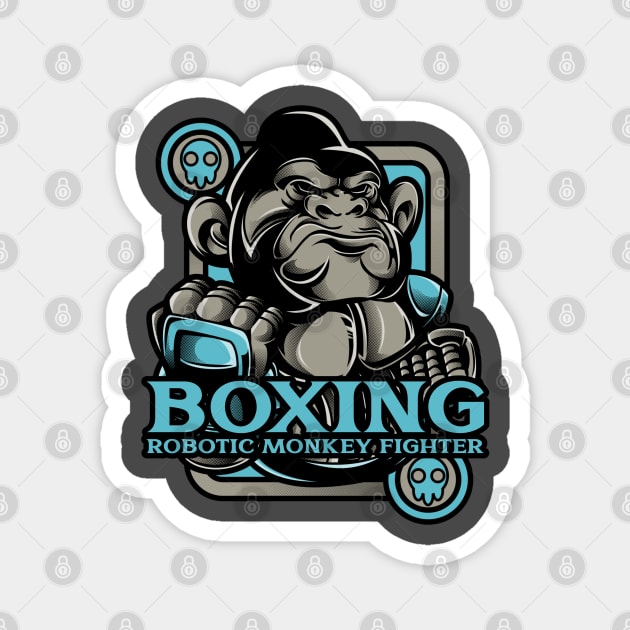 Boxing Robotic Monkey Fighter Magnet by soondoock