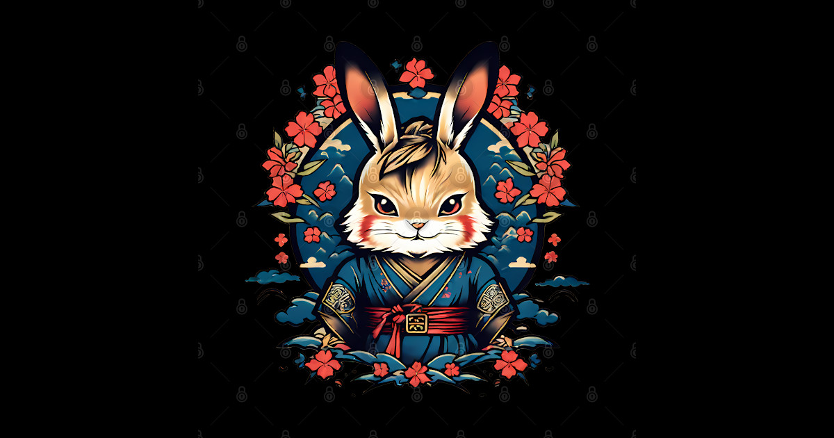 Japanese Samurai Rabbit Tattoo, Kawaii Ninja Rabbit - Kawaii Samurai ...