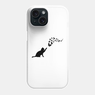 Cute Cat Kitten Animal Playing With Butterflies Phone Case