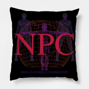 NPC - Retro Y2K Computer Graphic (non playable character) 2 Pillow