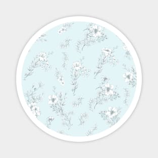 Flowers on pastel blue Magnet