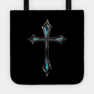 Silver and Blue Cross Clothing (any colour) Tote