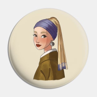 Girl with a pearl earring Pin