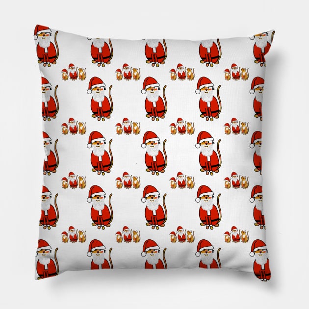 Cute Christmas Cats Pattern Pillow by ellenhenryart