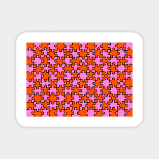 Jigsaw puzzle Orange and Pink colours Magnet