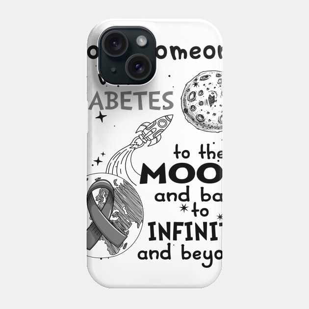 I love someone with Diabetes to the Moon and back to Infinity and Beyong Phone Case by ThePassion99