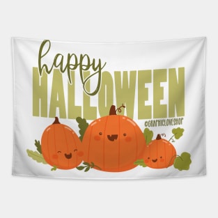 Happy Halloween Pumkins © GraphicLoveShop Tapestry