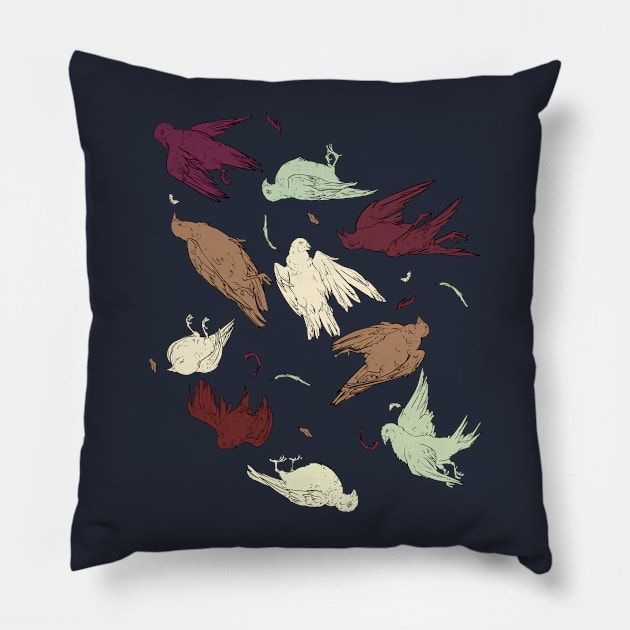 Bunch of dead doves Pillow by ruhefuchs