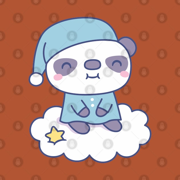 Cute Little Panda In Pajamas On Cloud by rustydoodle