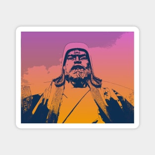 Vaporwave Genghis Khan 4227 Ulaanbaatar Magnet