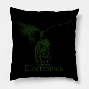 ASCii Sancta Maria - Ave Electronica (Green) Pillow