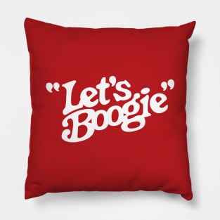 Let's Boogie (White on Red) Pillow