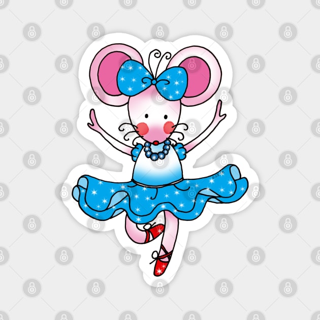 cute ballerina mouse Magnet by cartoonygifts