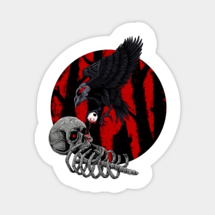 Raven Skull Magnet