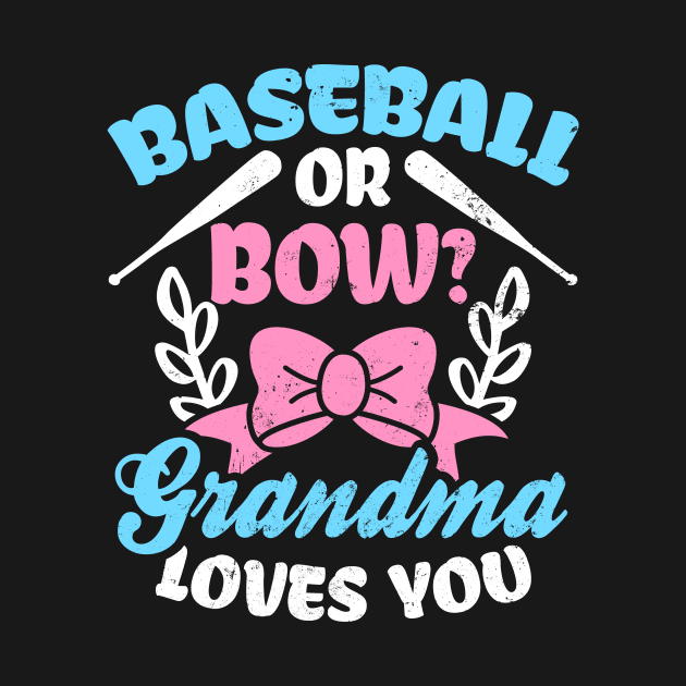 Nana Gender Reveal Shirt | Baseball Or Bow Grandma Gift by Gawkclothing