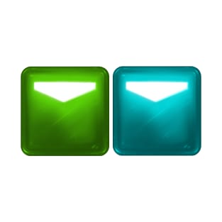 Beat Saber Blocks - Pear Green & Cerulean Blue T-Shirt