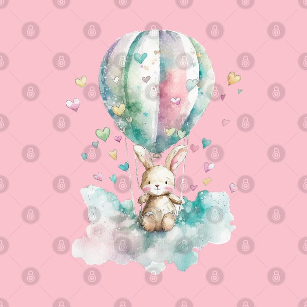Rabbit and hot air balloon by NATLEX