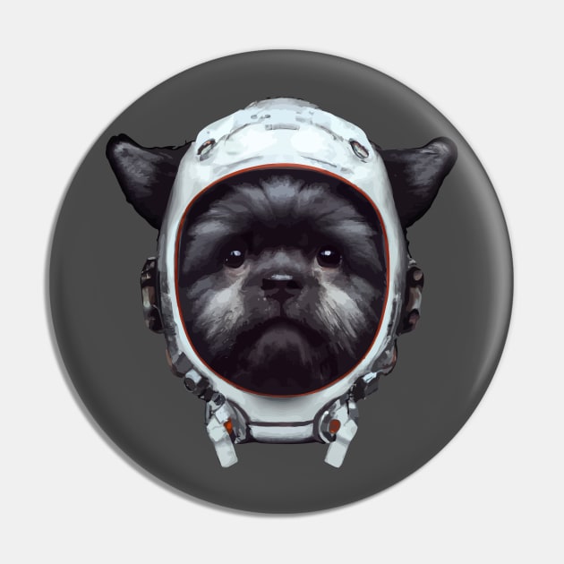 Cute Affenpinscher Astronaut Dog Sencil Artwork Pin by Furrban