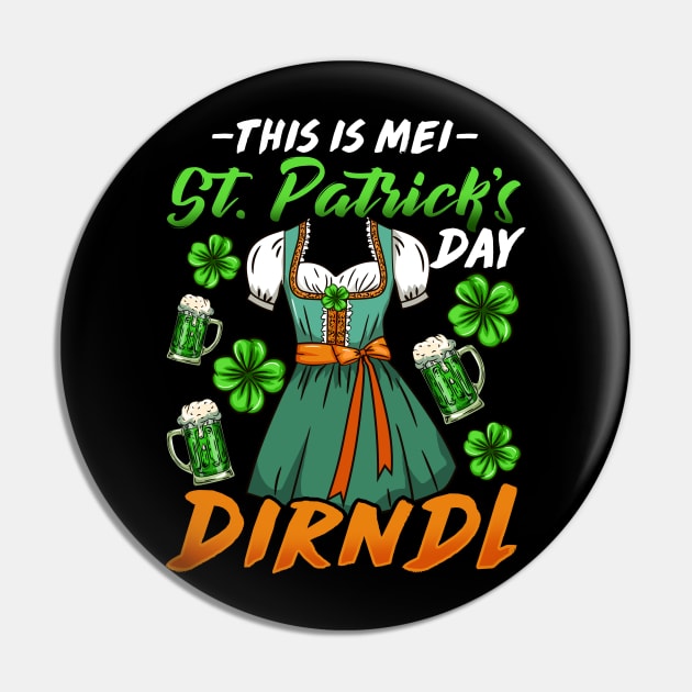 Womens This is Mei St. Patrick's Day Dirndl I Beer and Shamrock product Pin by biNutz