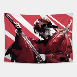 Rurouni Kenshin In Vector Art Stlye Tapestry