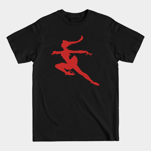 Discover Ice skating girl - red on white - Skating - T-Shirt