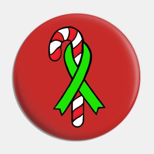 Candy cane awareness ribbon (Green) Pin