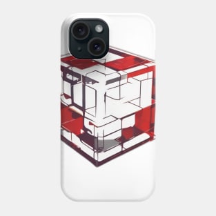 Rubic Cube Red Shadow Silhouette Anime Style Collection No. 389 Phone Case