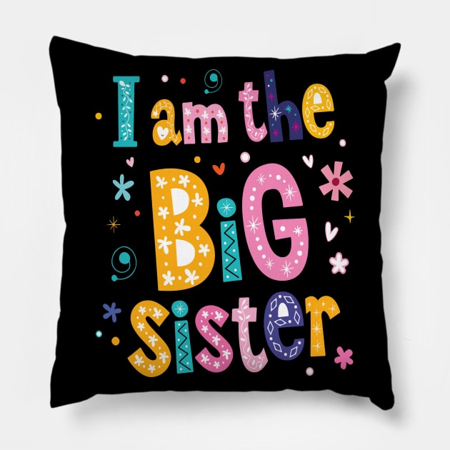 Big Sister christmas 2023 Pillow by Work Memes