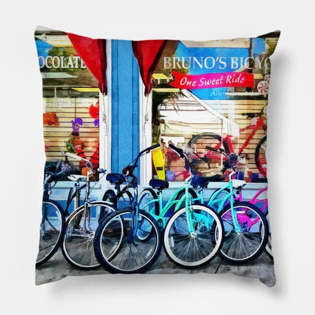 Bicycles - Bicycles and Chocolate Pillow by SusanSavad