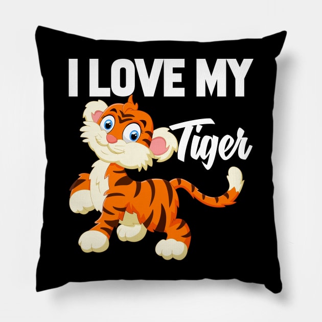 I Love My Tiger Pillow by williamarmin
