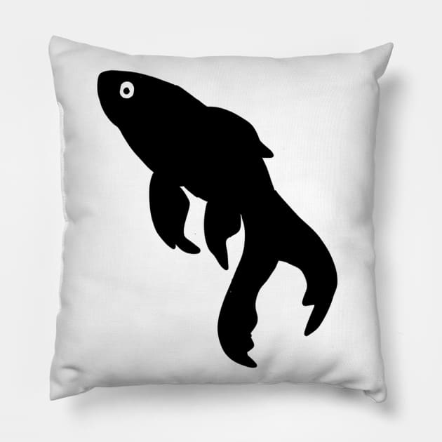 Goldfish Black White 6 Pillow by notsniwart