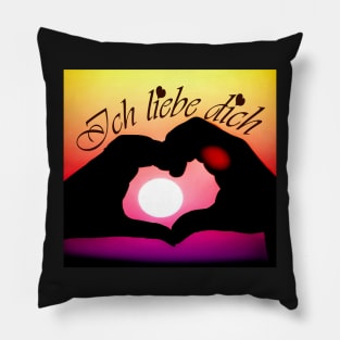 Ich liebe dich ( I love you in German) - Pop art Pillow