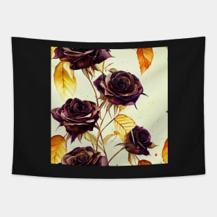 Black rose watercolor rose Tapestry