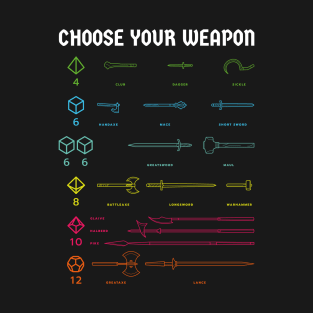 Choose your weapon, roleplayer! T-Shirt