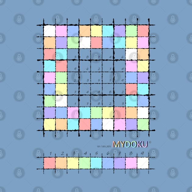 Mydoku_101_001_003 _F: Sudoku, Sudoku coloring, logic, logic puzzle, holiday puzzle, fun, away from screen by Mydoku