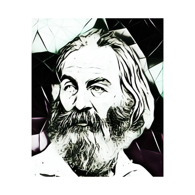 Walt Whitman Black and White Portrait | Walt Whitman Artwork 4 by JustLit