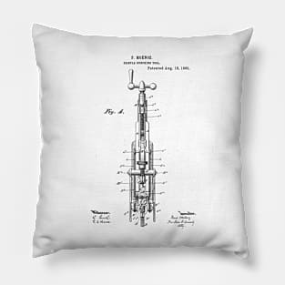 Bristle bunching tool Vintage Patent Hand Drawing Pillow