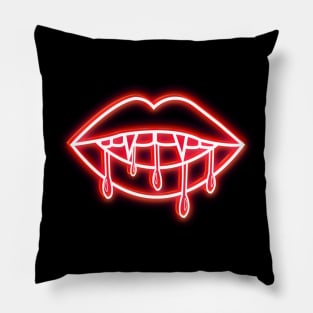 Neon Vampire Lips Pillow